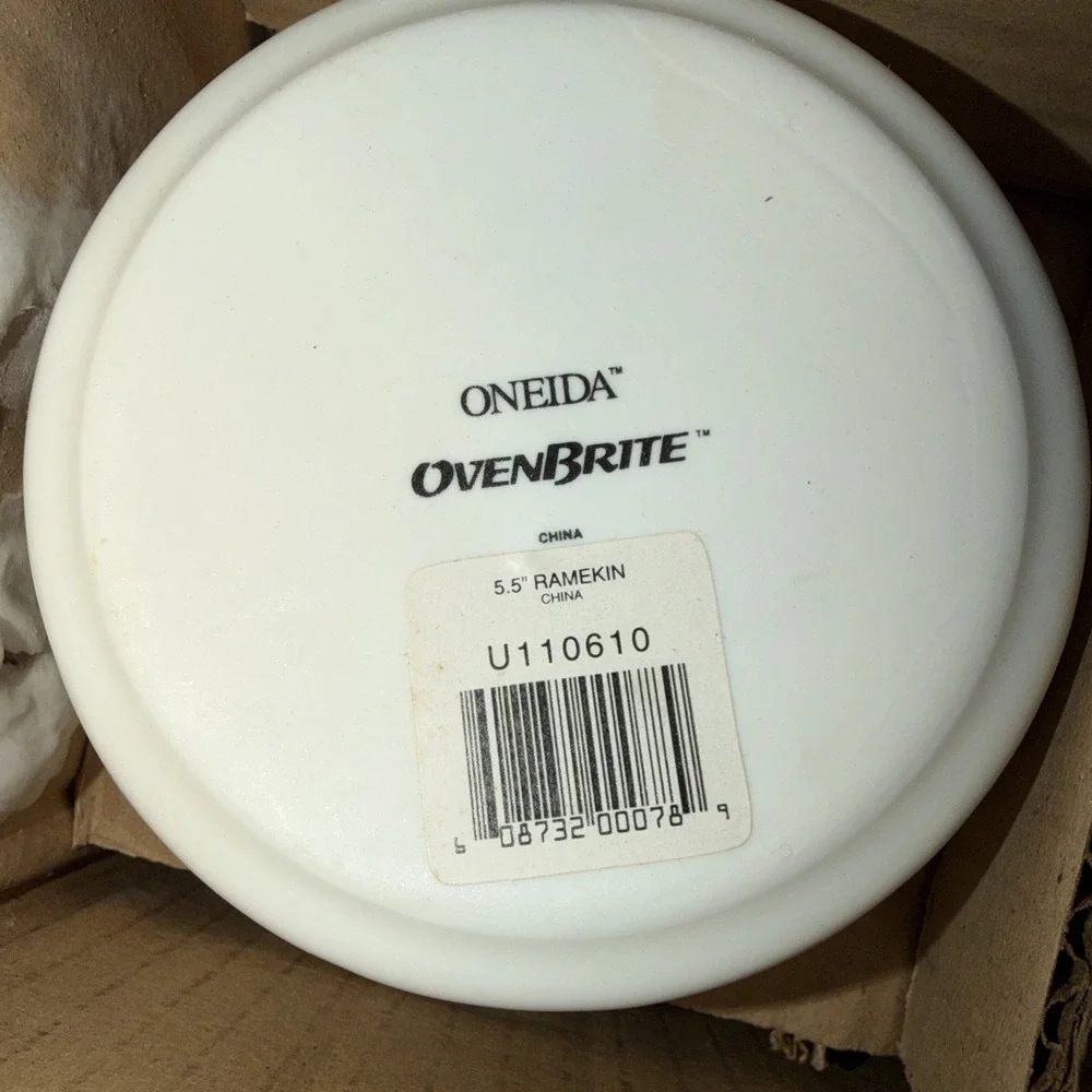 Case Of 12 ONEIDA OVENBRITE RAMEKINS‎ CASSEROLESOUFFLÉ WHITE PORCELAIN 12oz 5.5